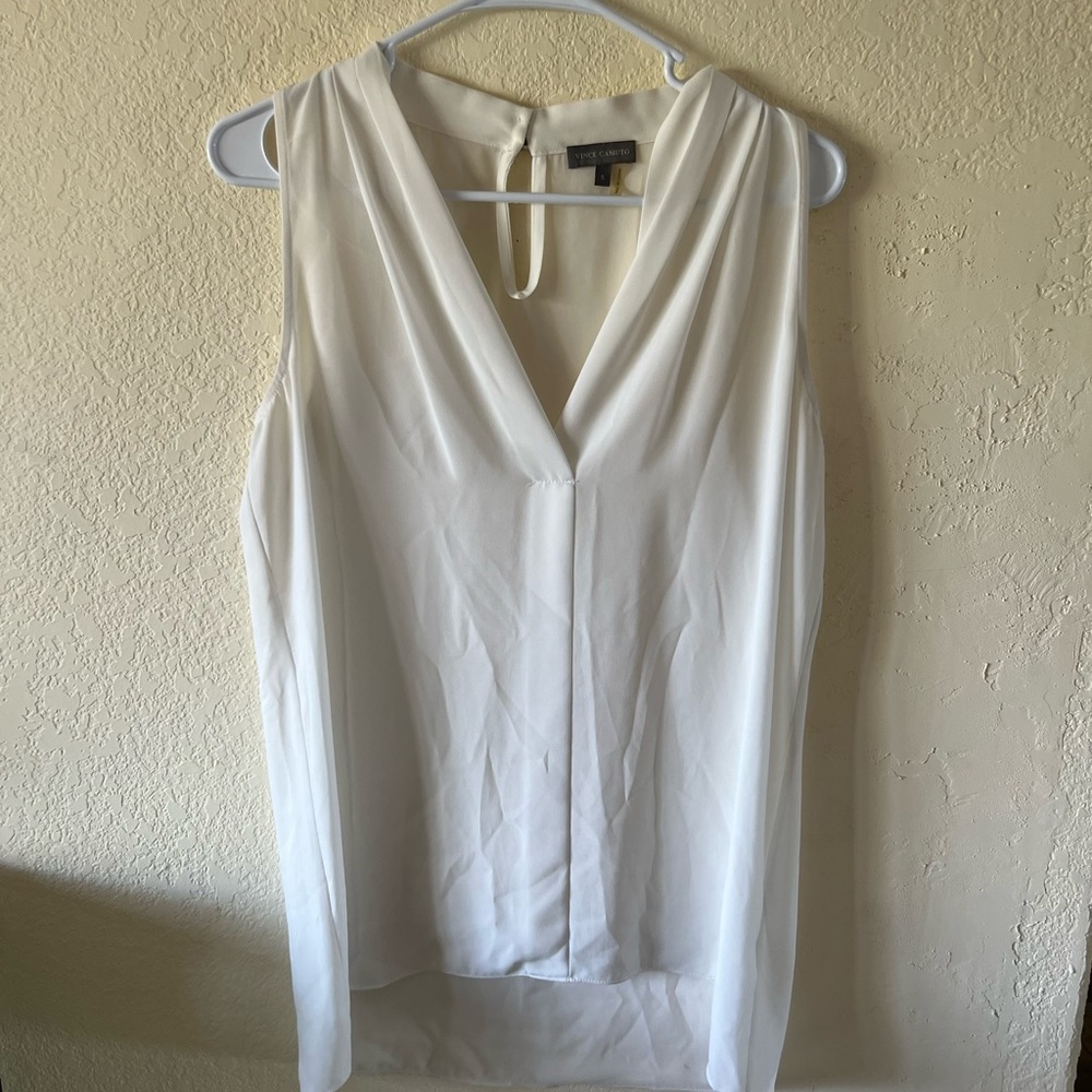 White draping tank top